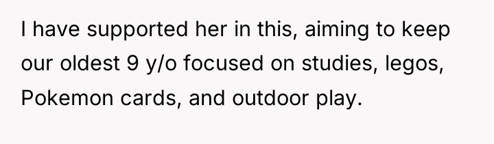I have supported her in this, aiming to keep our...