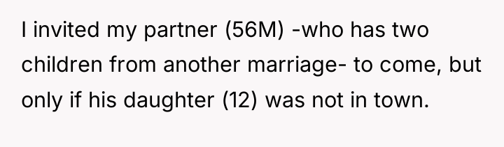 I invited my partner (56M) -who has two children from...