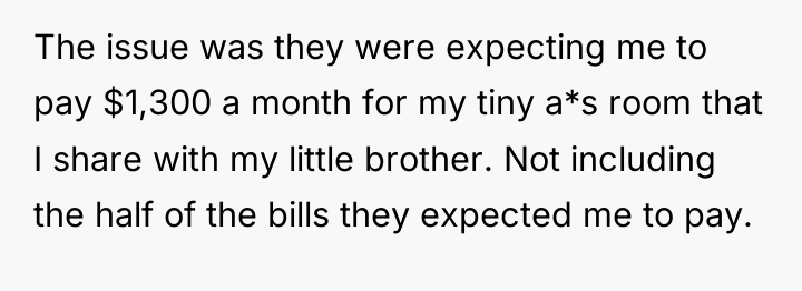 The issue was they were expecting me to pay $1,300...