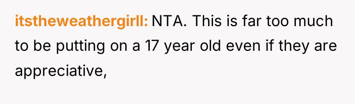 itstheweathergirll NTA. This is far too much to be putting...