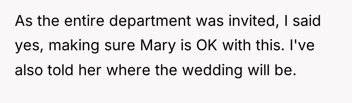 As the entire department was invited, I said yes, making...