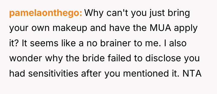 pamelaonthego Why can't you just bring your own makeup and...