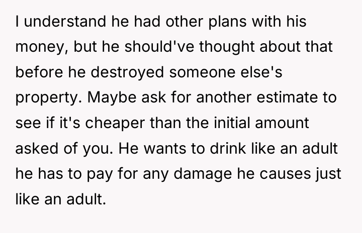 I understand he had other plans with his money, but...