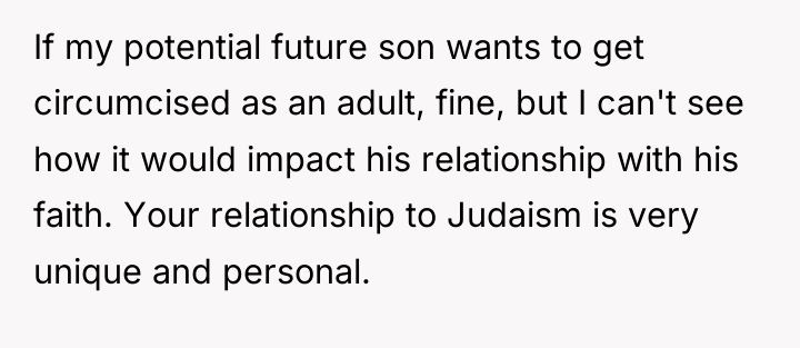 If my potential future son wants to get circumcised as...