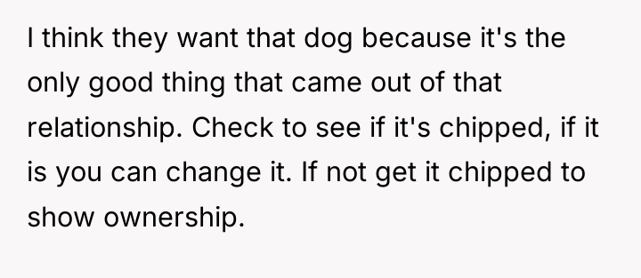 I think they want that dog because it's the only...
