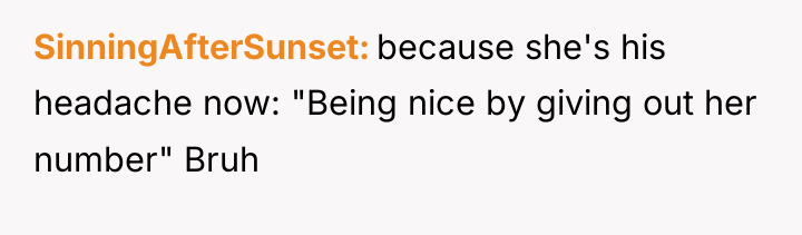 SinningAfterSunset because she's his headache now: "Being nice by giving...