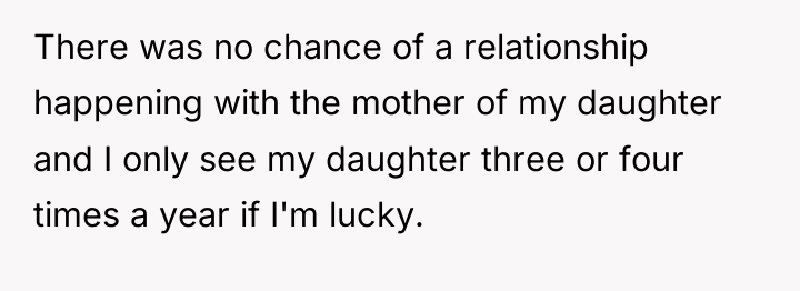 There was no chance of a relationship happening with the...
