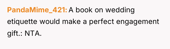PandaMime_421 A book on wedding etiquette would make a perfect...