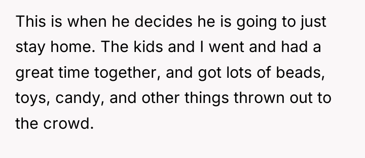 This is when he decides he is going to just...