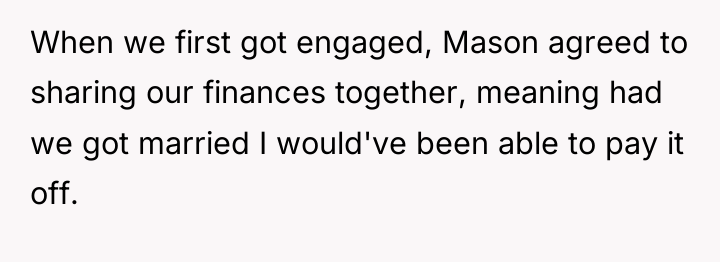 When we first got engaged, Mason agreed to sharing our...