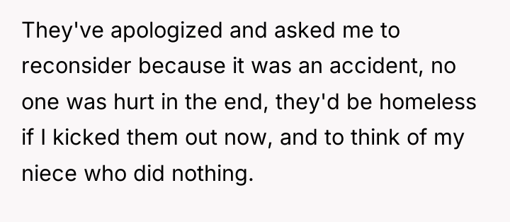 They've apologized and asked me to reconsider because it was...