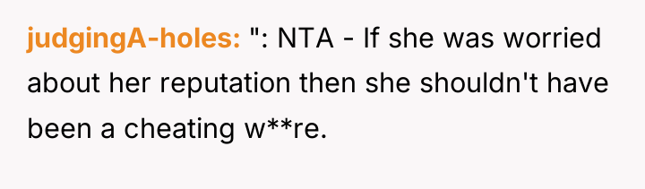 judgingA-holes ": NTA - If she was worried about her...