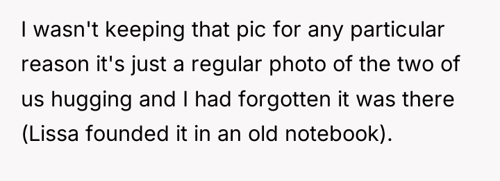 I wasn't keeping that pic for any particular reason it's...