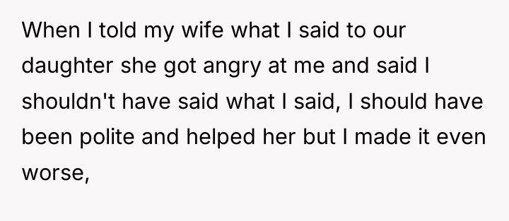 When I told my wife what I said to our...