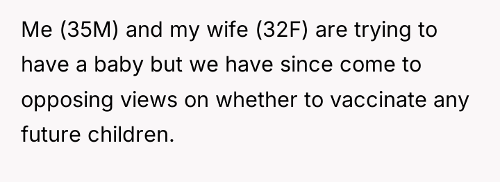 Me (35M) and my wife (32F) are trying to have...