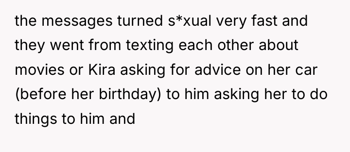 the messages turned s*xual very fast and they went from...