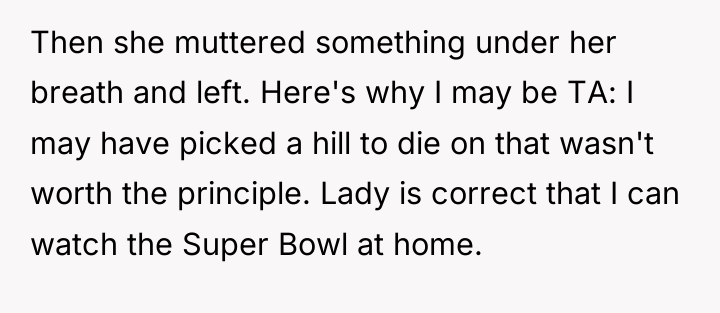 Then she muttered something under her breath and left. Here's...