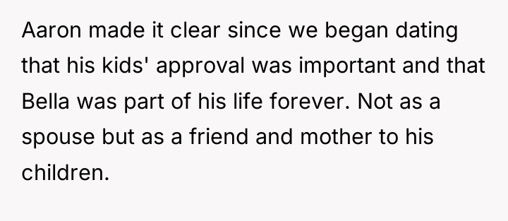 Aaron made it clear since we began dating that his...