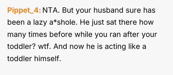 Pippet_4 NTA. But your husband sure has been a lazy...