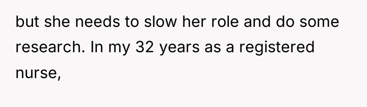 but she needs to slow her role and do some...
