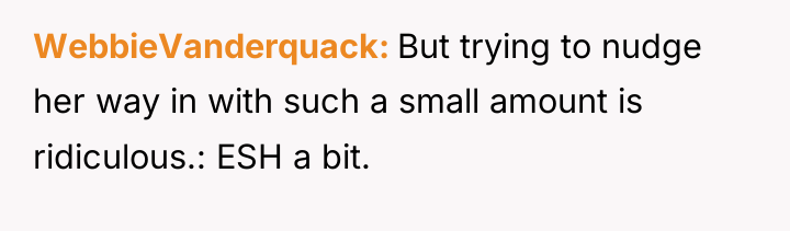 WebbieVanderquack But trying to nudge her way in with such...