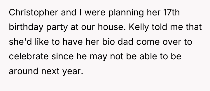 Christopher and I were planning her 17th birthday party at...