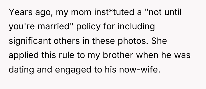 Years ago, my mom inst*tuted a "not until you're married"...