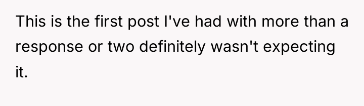 This is the first post I've had with more than...