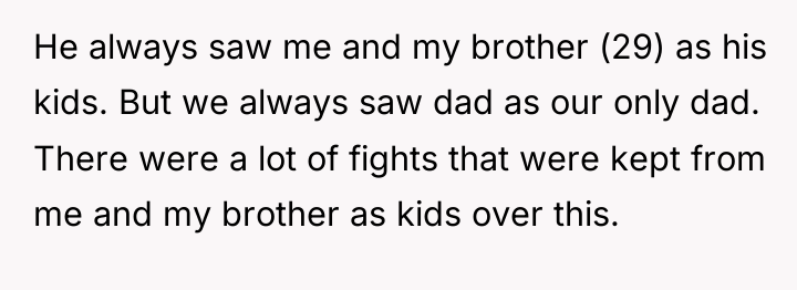He always saw me and my brother (29) as his...