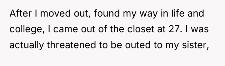 After I moved out, found my way in life and...