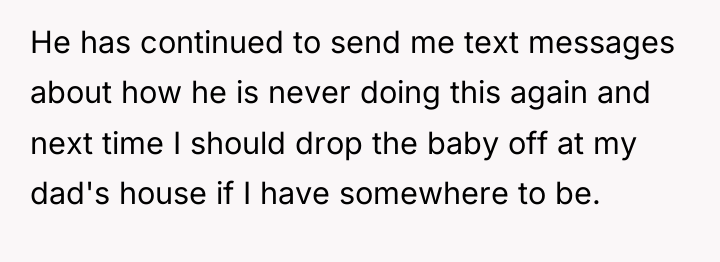 He has continued to send me text messages about how...
