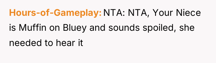 Hours-of-Gameplay NTA: NTA, Your Niece is Muffin on Bluey and...
