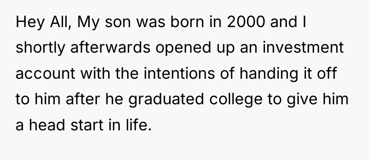 Hey All, My son was born in 2000 and I...
