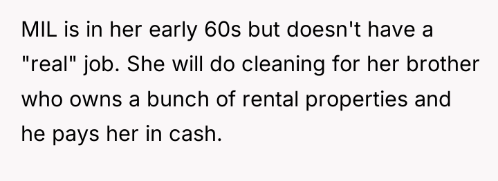 MIL is in her early 60s but doesn't have a...