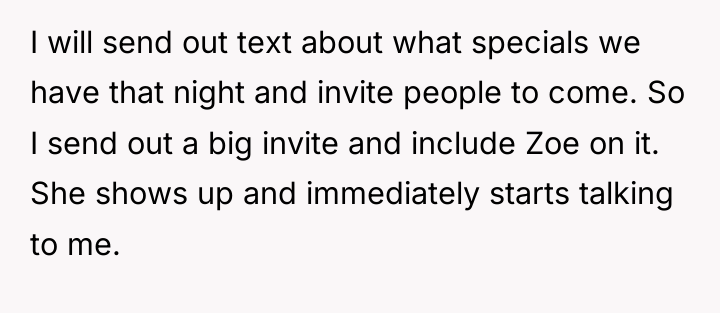 I will send out text about what specials we have...