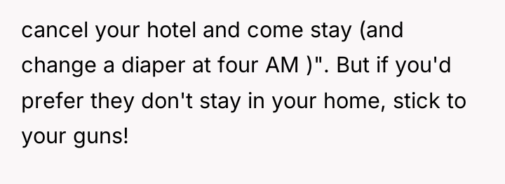 cancel your hotel and come stay (and change a diaper...