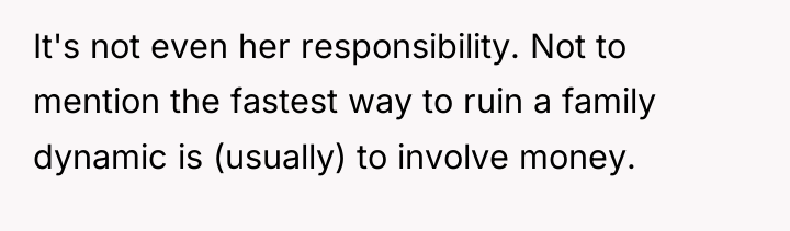 It's not even her responsibility. Not to mention the fastest...