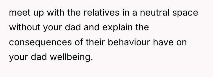meet up with the relatives in a neutral space without...