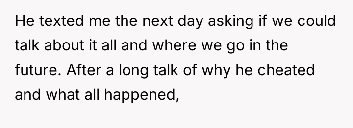He texted me the next day asking if we could...