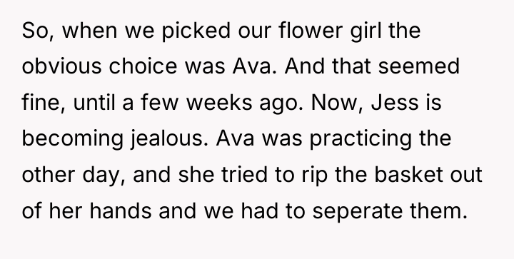 So, when we picked our flower girl the obvious choice...