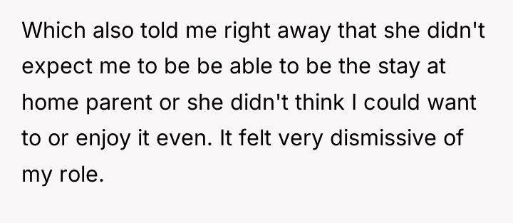 Which also told me right away that she didn't expect...