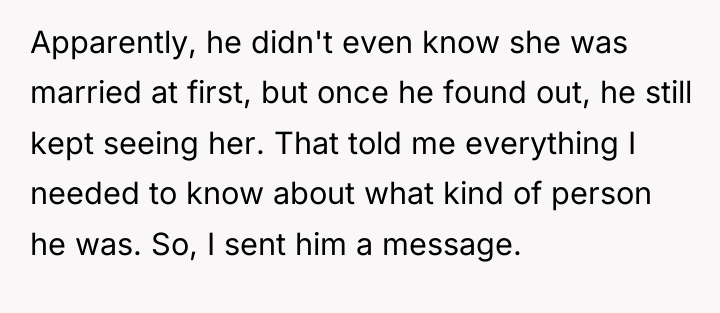 Apparently, he didn't even know she was married at first,...