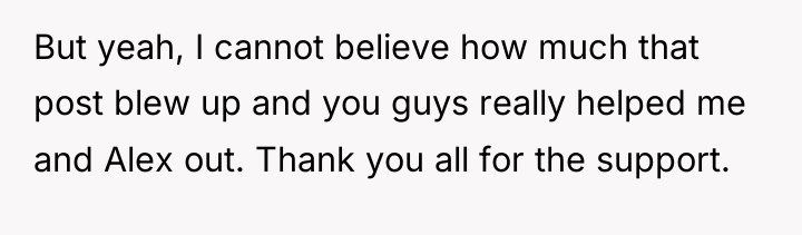 But yeah, I cannot believe how much that post blew...
