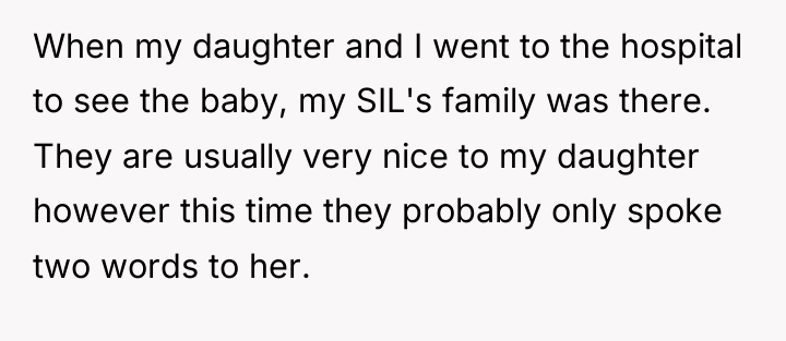 When my daughter and I went to the hospital to...