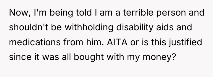 Now, I'm being told I am a terrible person and...