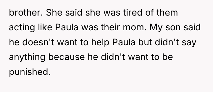brother. She said she was tired of them acting like...