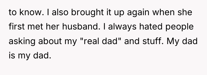 to know. I also brought it up again when she...