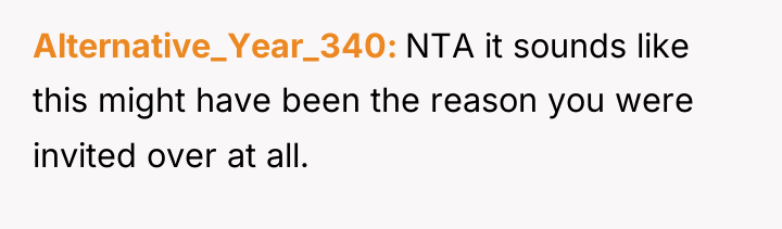 Alternative_Year_340 NTA it sounds like this might have been the...