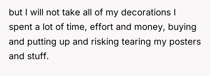 but I will not take all of my decorations I...