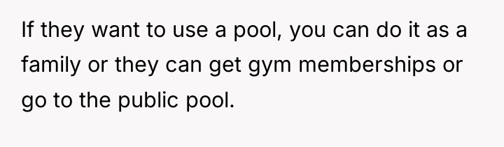 If they want to use a pool, you can do...